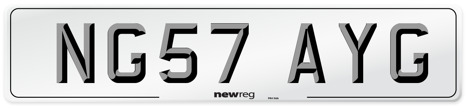 NG57 AYG Number Plate from New Reg
